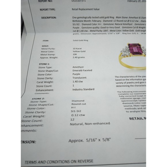 10kt Gold Amethyst ring - Picture 10 of 10